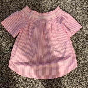 Vineyard vines - pink striped off the shoulder shirt